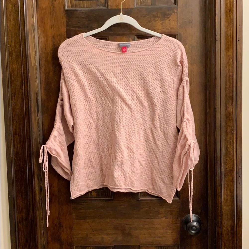 Tie sleeve sweater